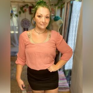 L8ter pink & Black Colorblock Dress Size Medium